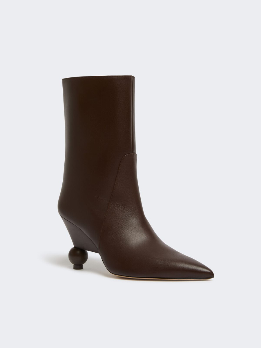 bottines en cuir verni - marron foncÉ