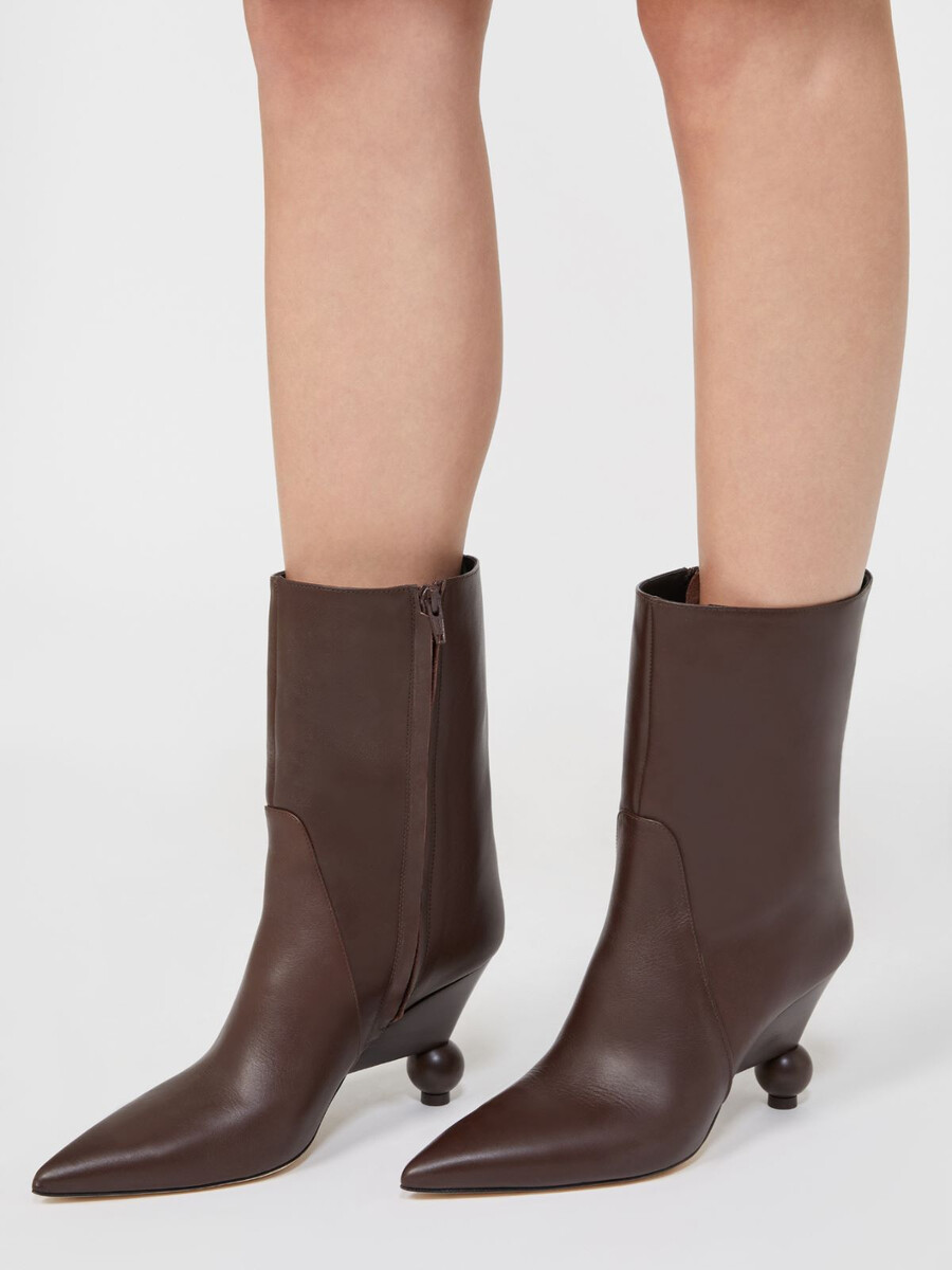 bottines en cuir verni - marron foncÉ