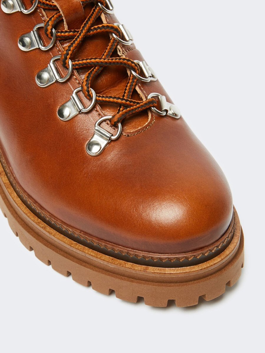 bottes de randonnée en cuir - miel