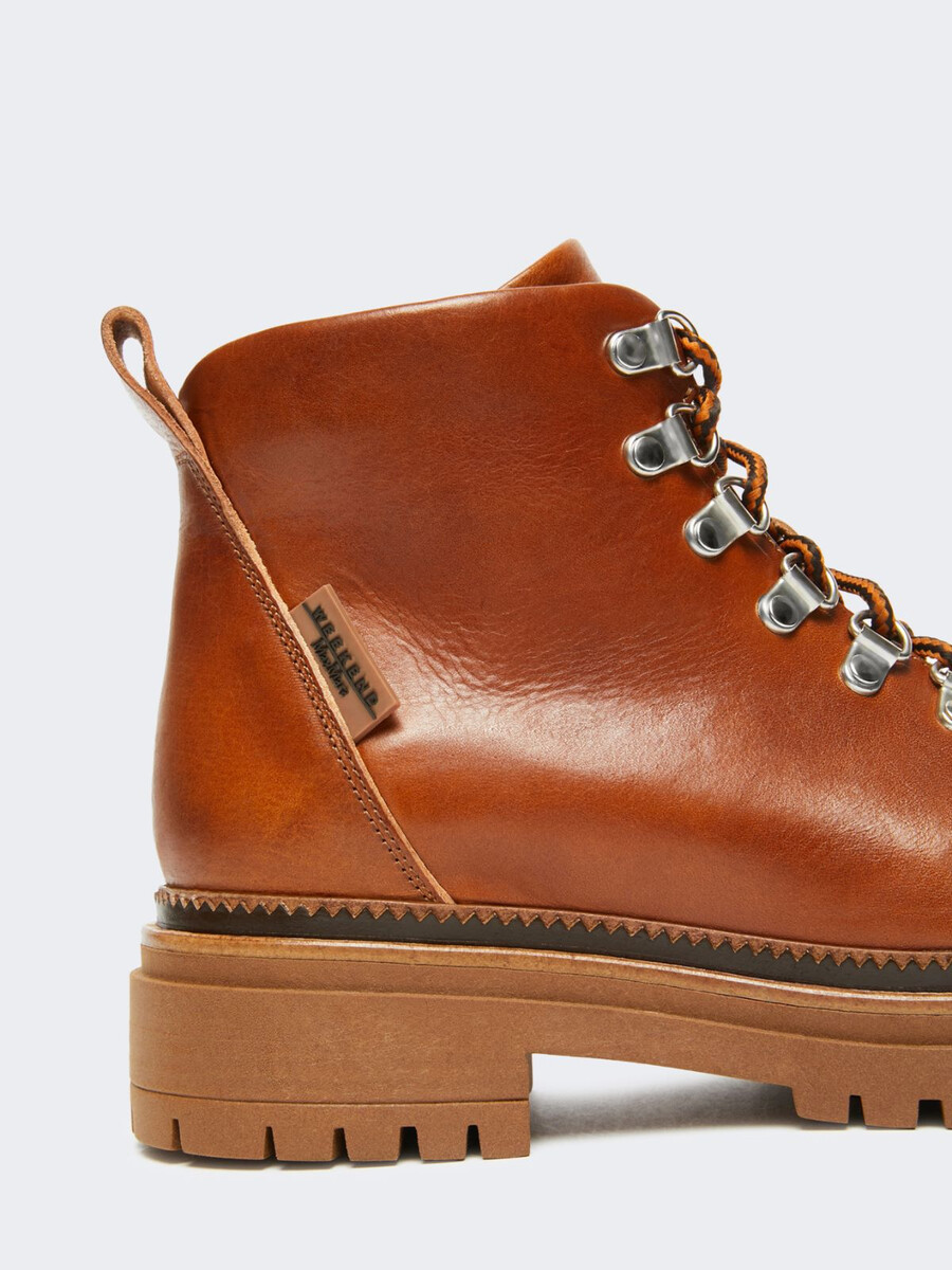 bottes de randonnée en cuir - miel