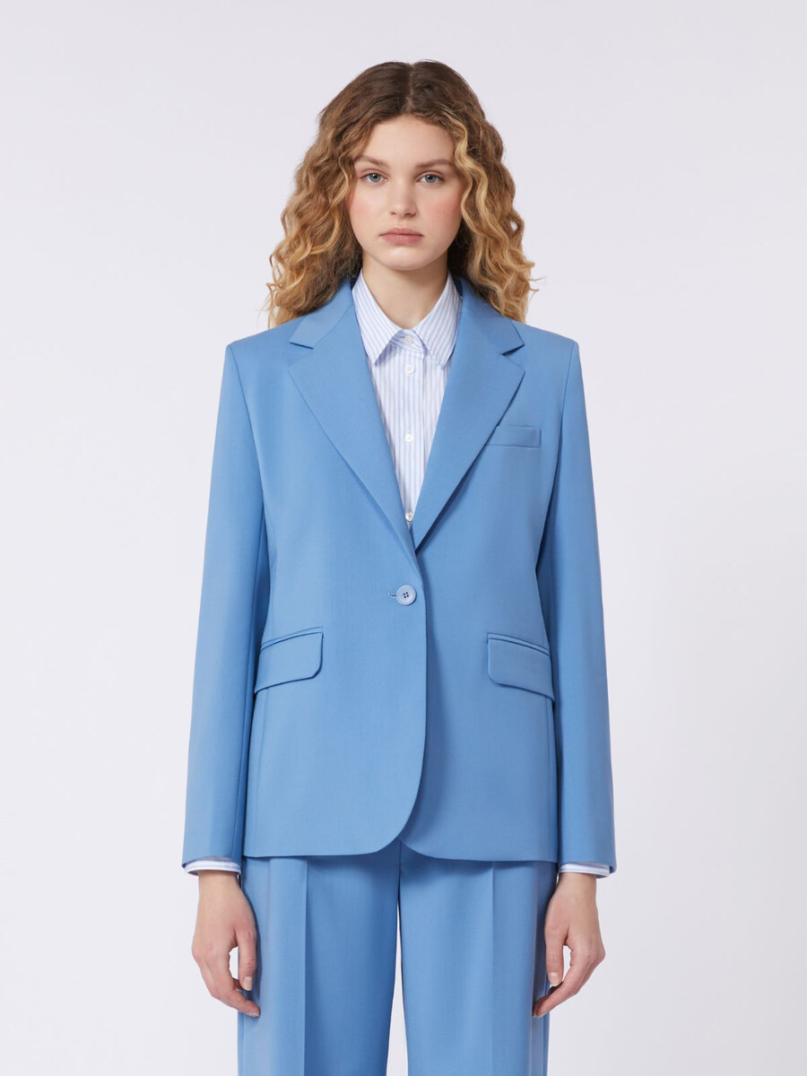 blazer en laine stretch - bleu clair