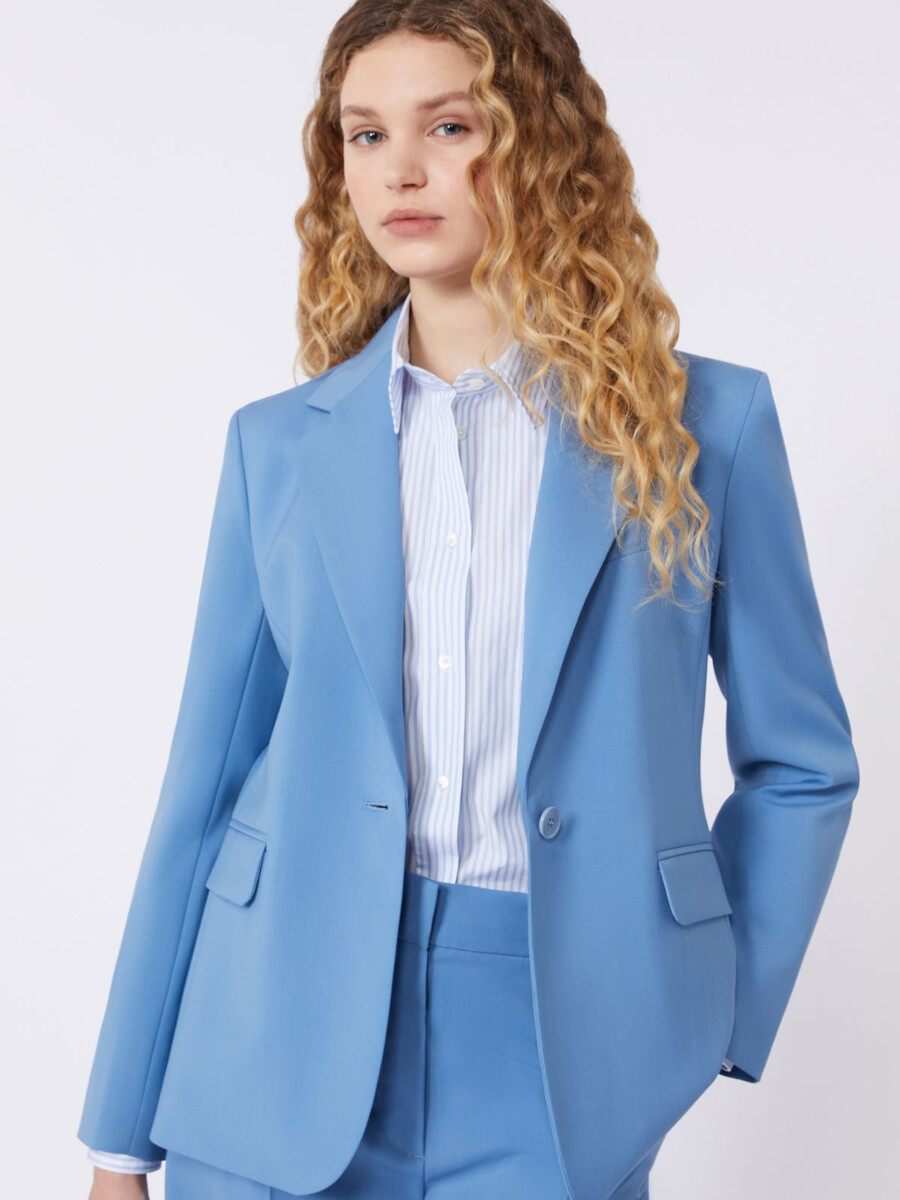 blazer en laine stretch - bleu clair