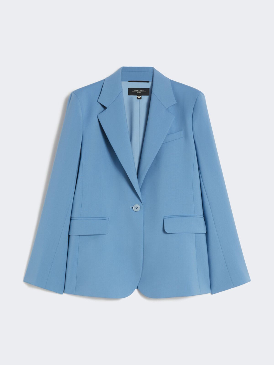 blazer en laine stretch - bleu clair