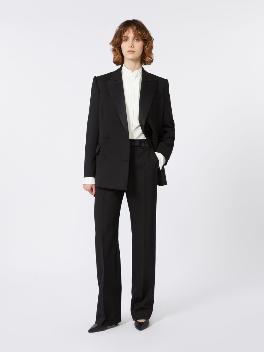 blazer de smoking en laine - noir