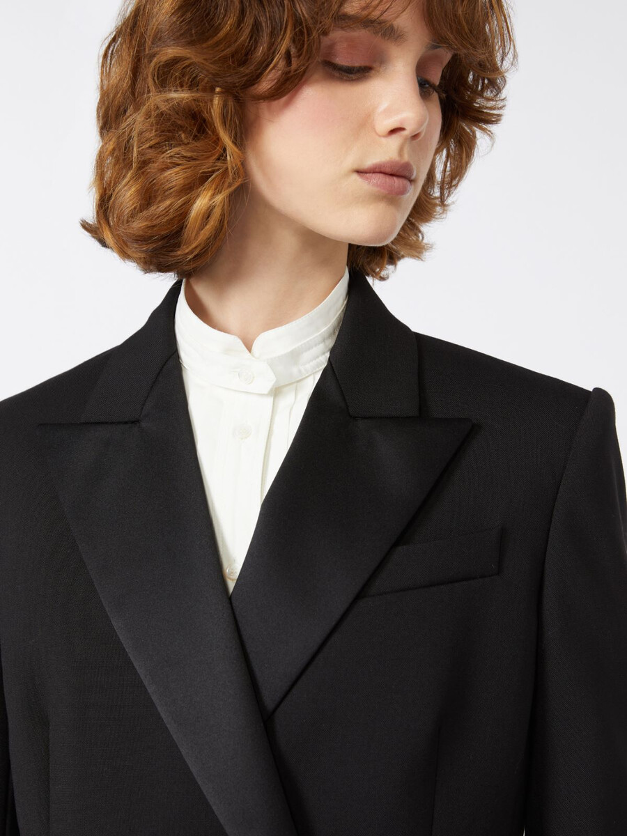 blazer de smoking en laine - noir