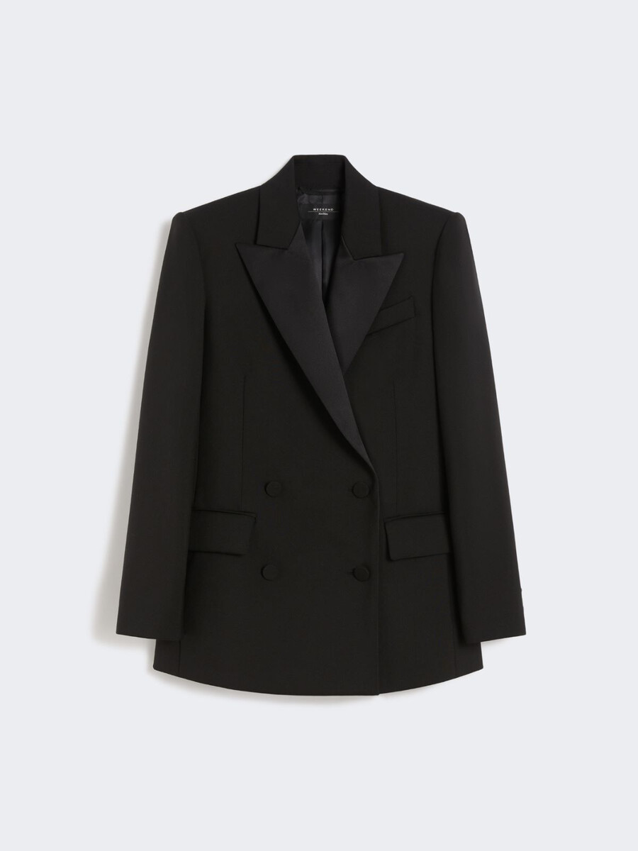blazer de smoking en laine - noir