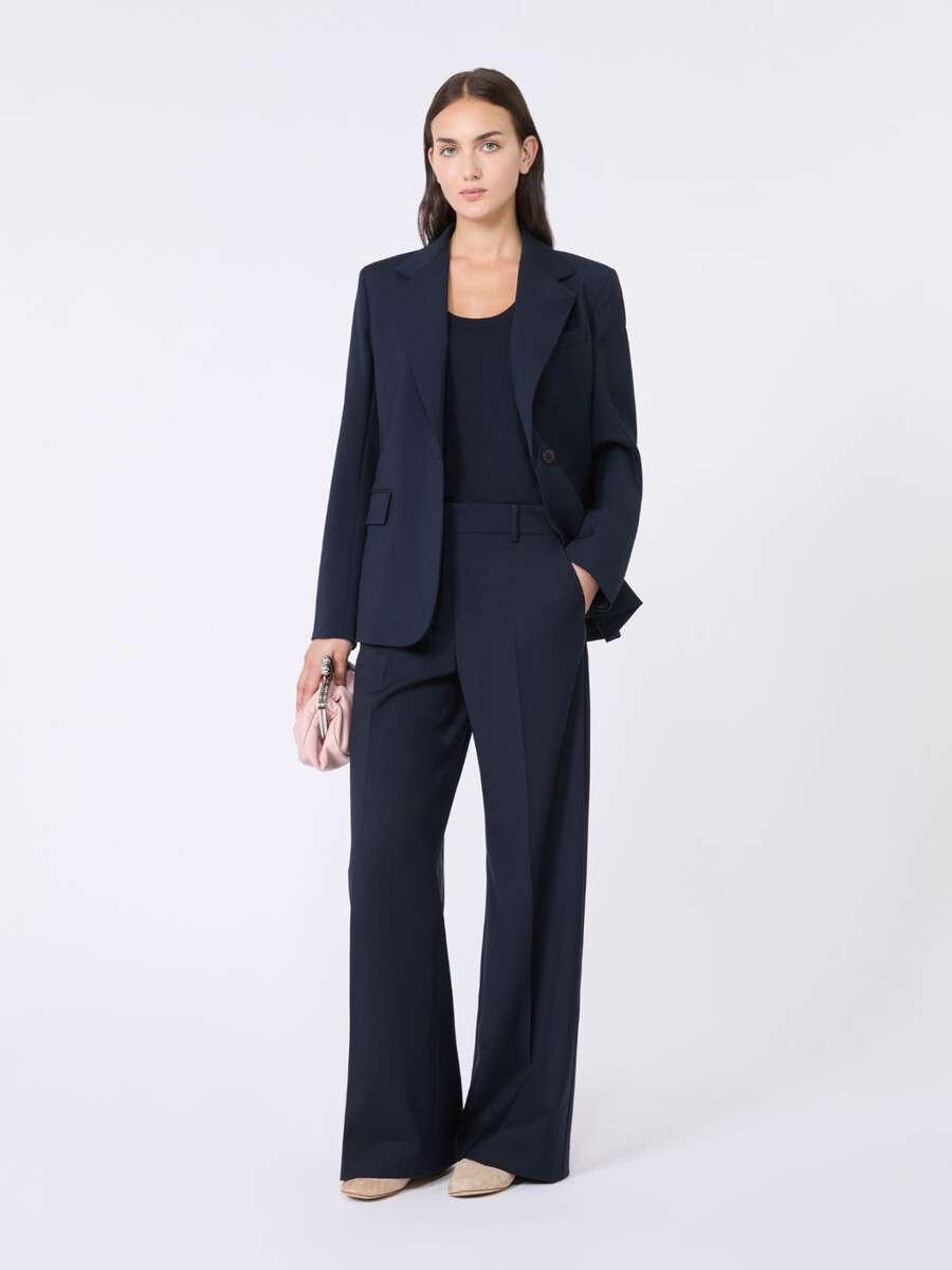 blazer en laine stretch naturelle - marine