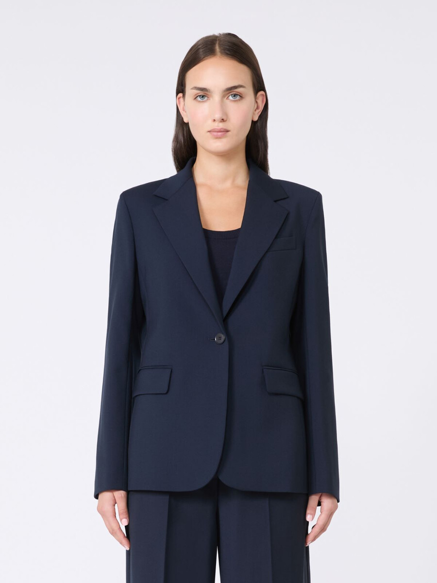 blazer en laine stretch naturelle - marine