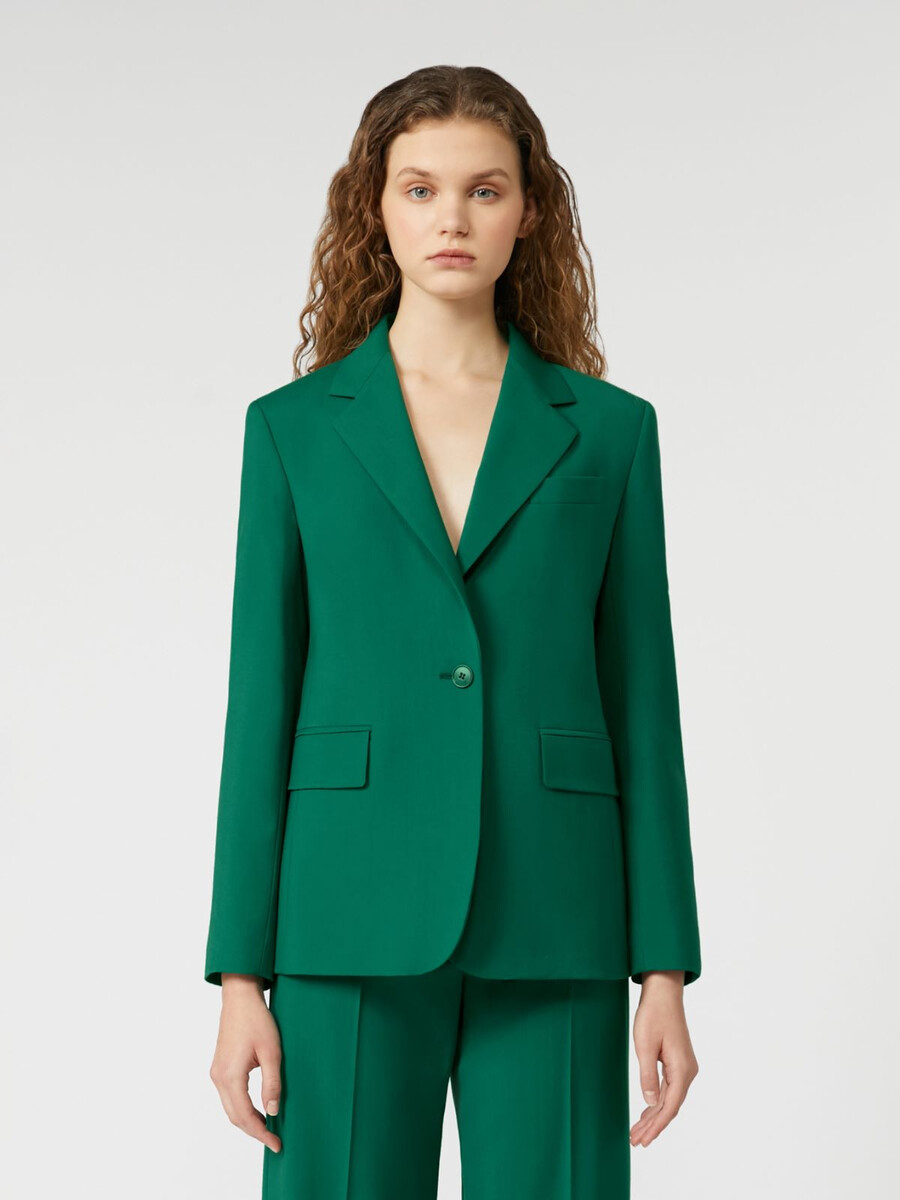 blazer en laine stretch naturelle - vert