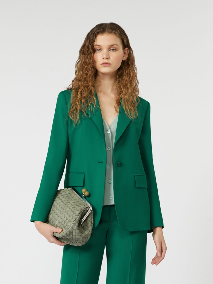 blazer en laine stretch naturelle - vert