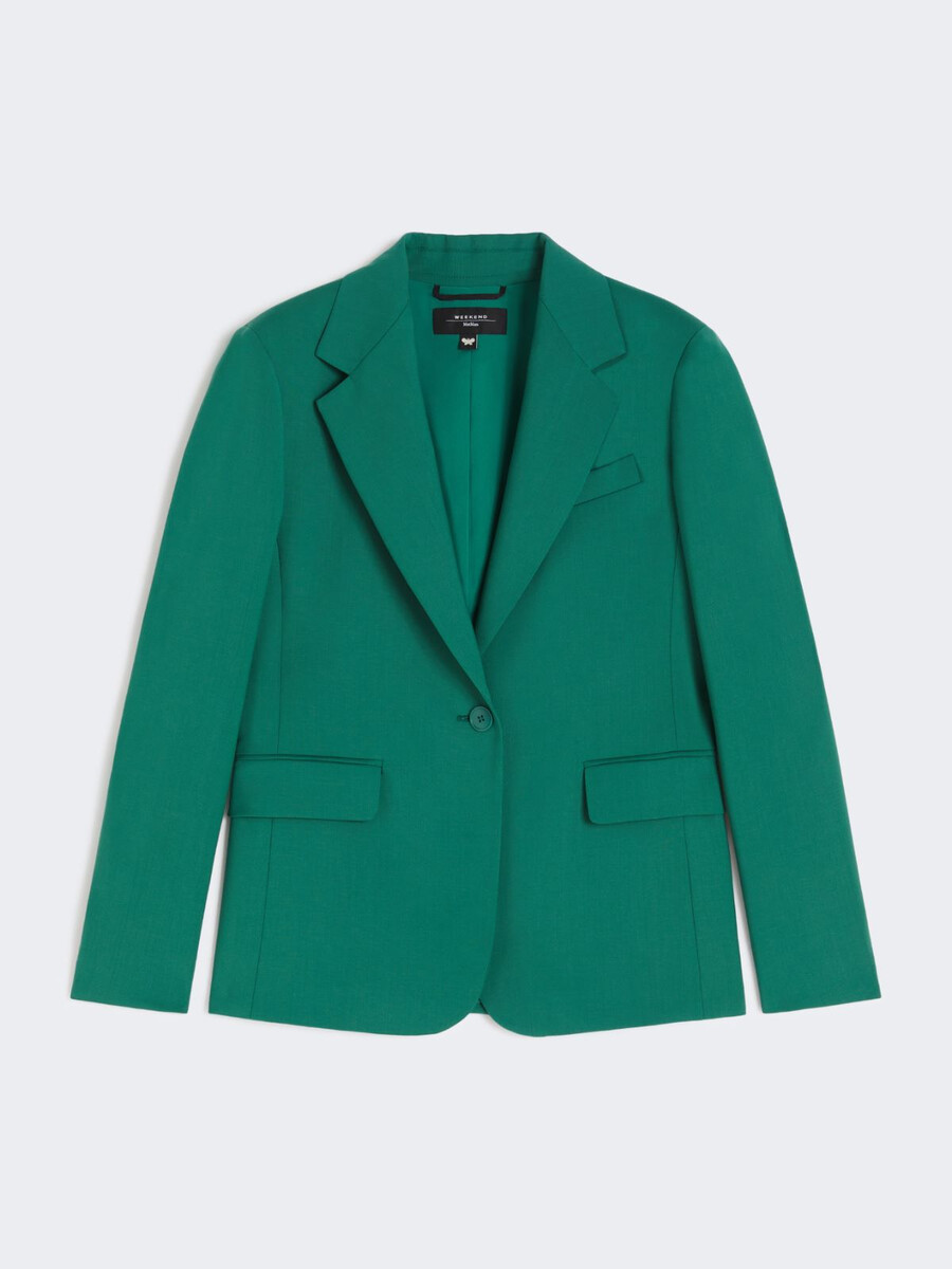 blazer en laine stretch naturelle - vert