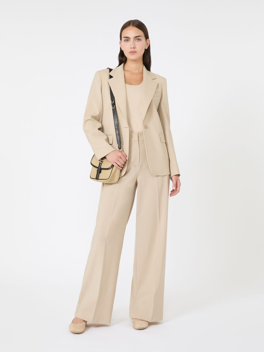 blazer en laine stretch naturelle - beige