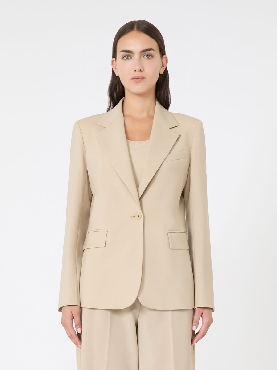 blazer en laine stretch naturelle - beige