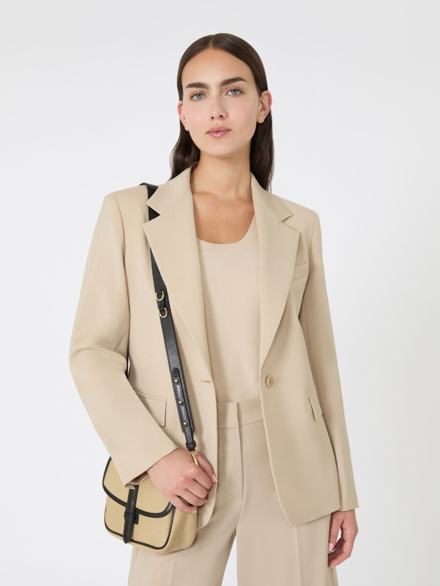blazer en laine stretch naturelle - beige