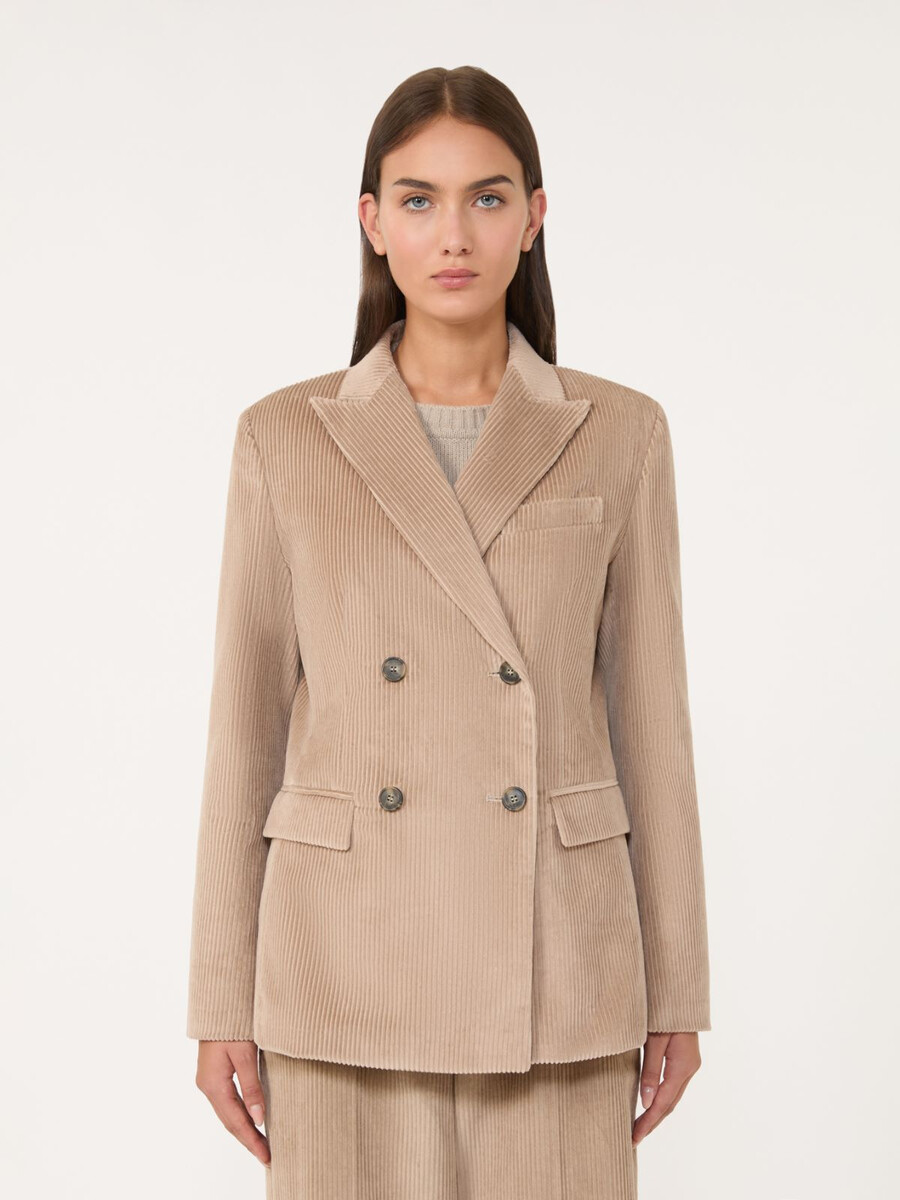 blazer croisé en velours - sable