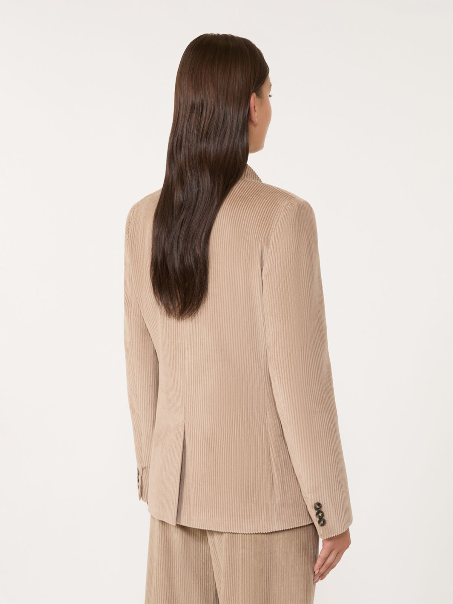 blazer croisé en velours - sable