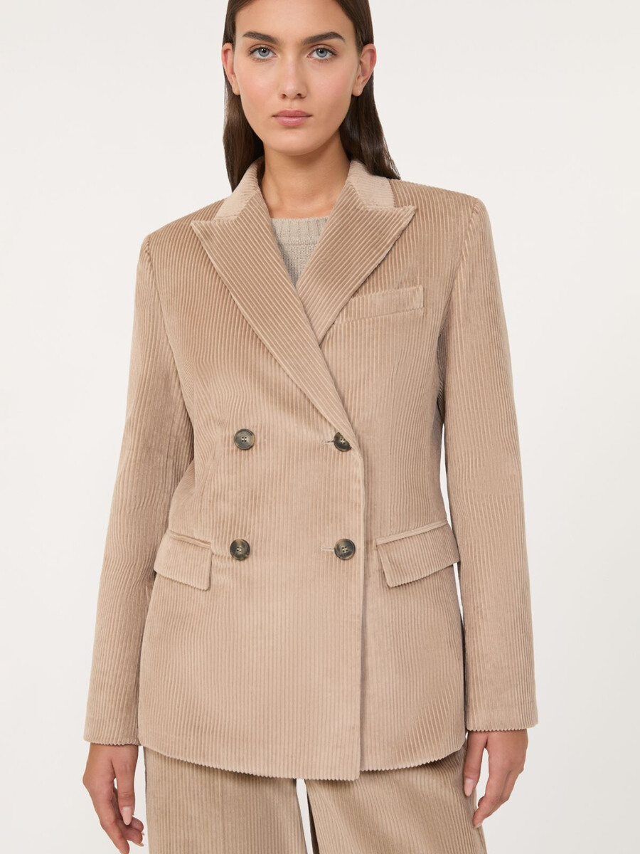 blazer croisé en velours - sable