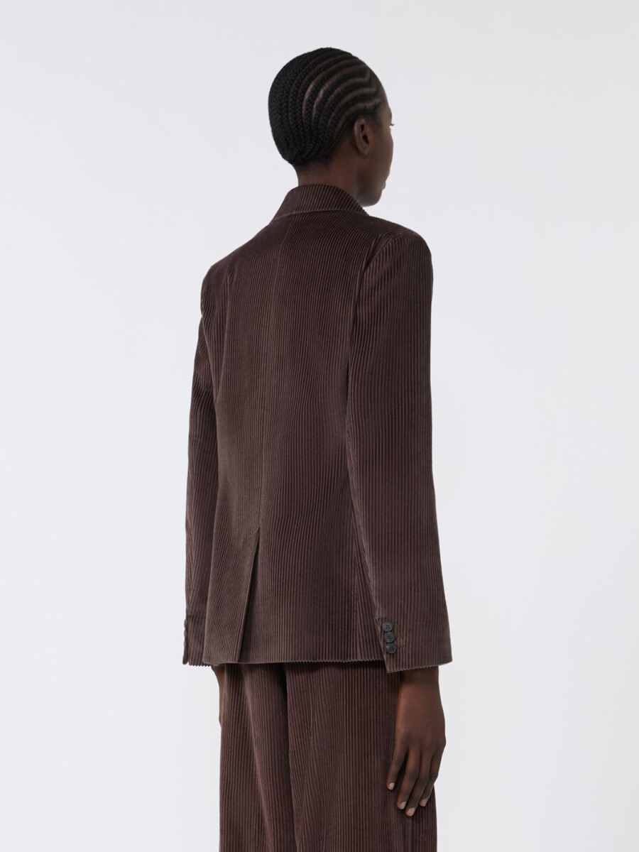 blazer croisé en velours - chocolat