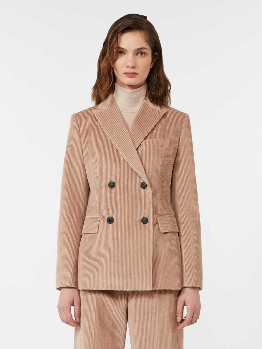 blazer croisé en velours - rose antique