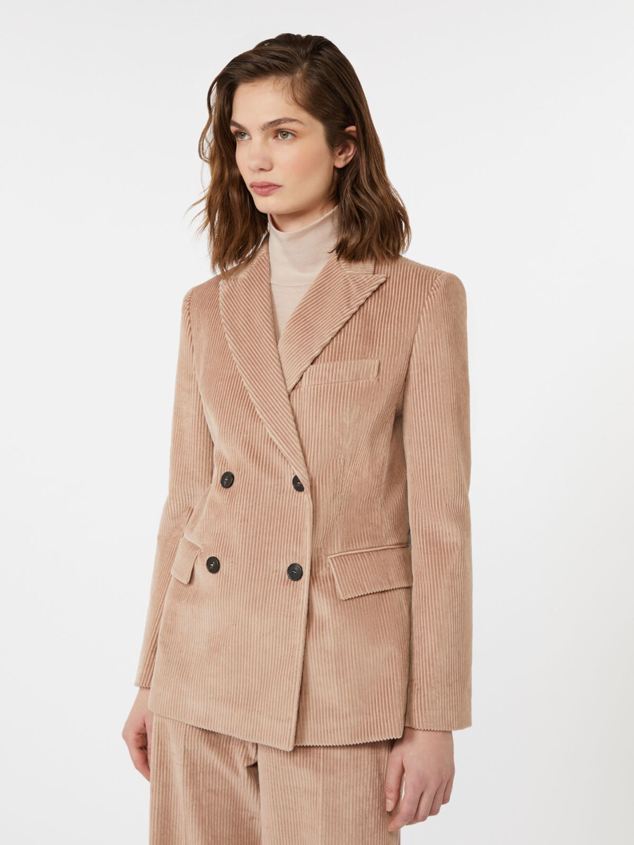 blazer croisé en velours - rose antique