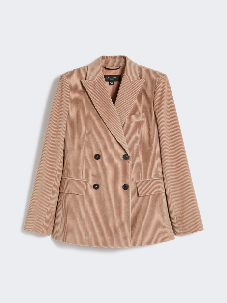 blazer croisé en velours - rose antique