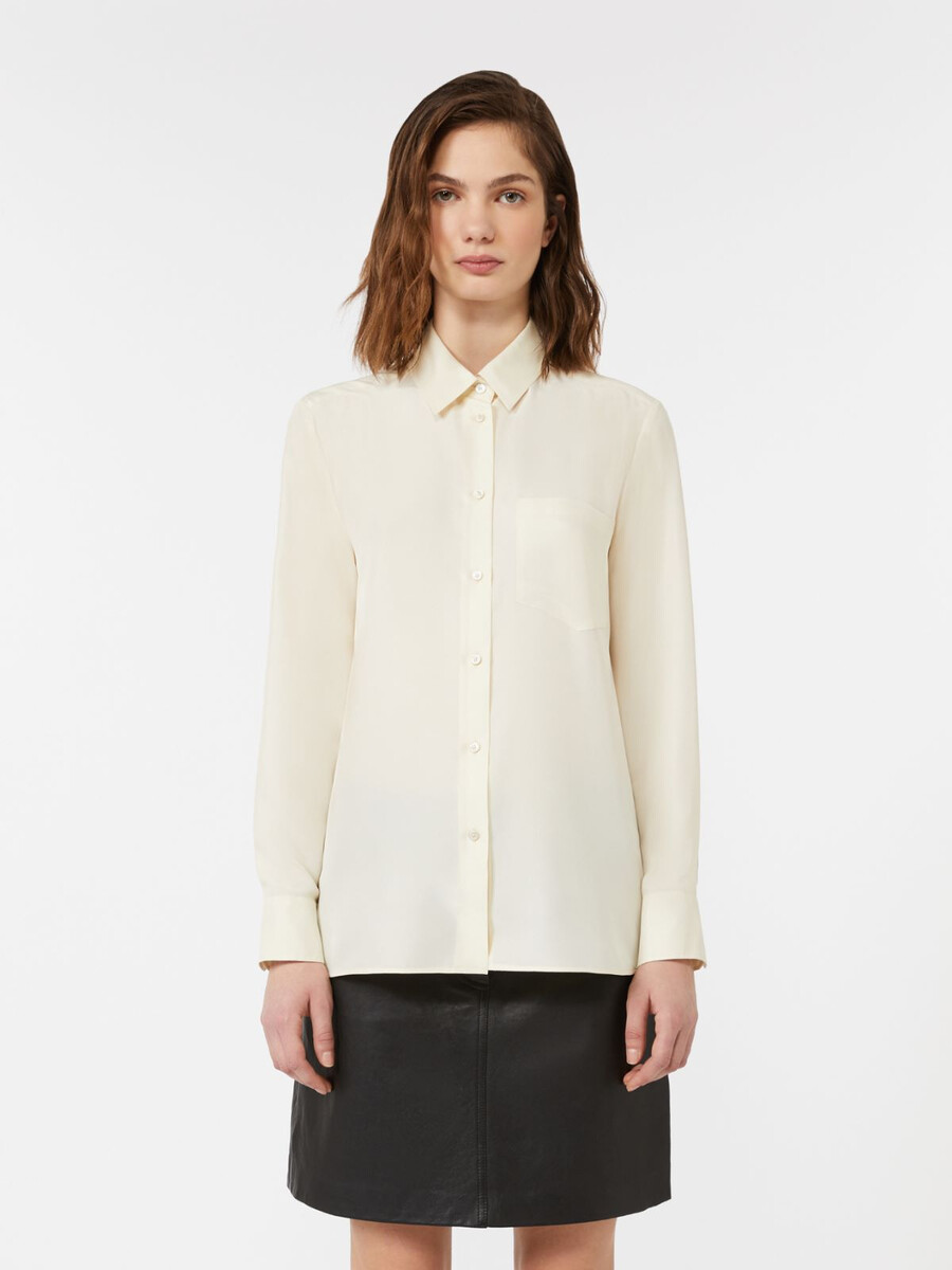 chemise en soie lavée - Écru