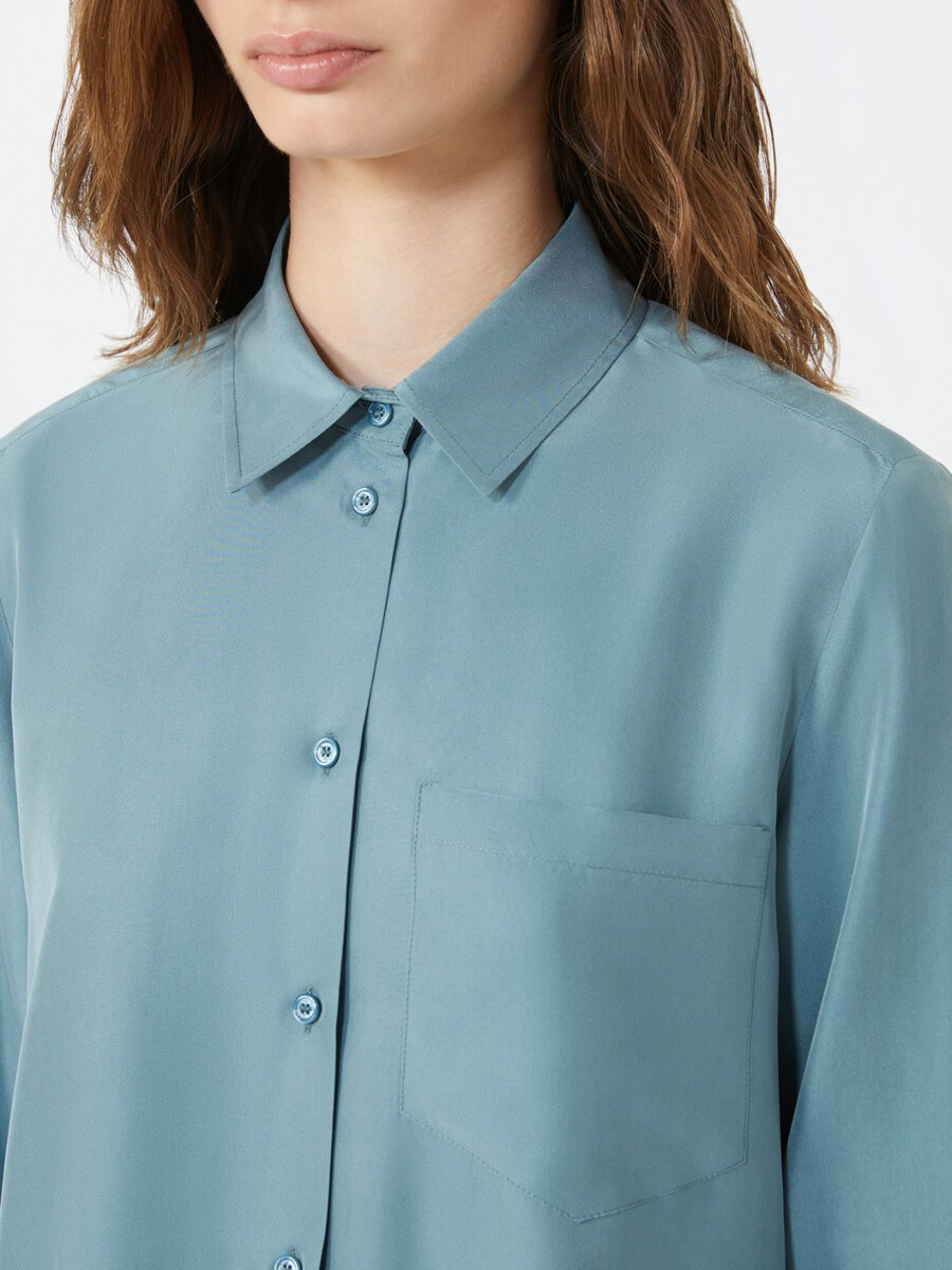 chemise en soie lavée - bleu clair