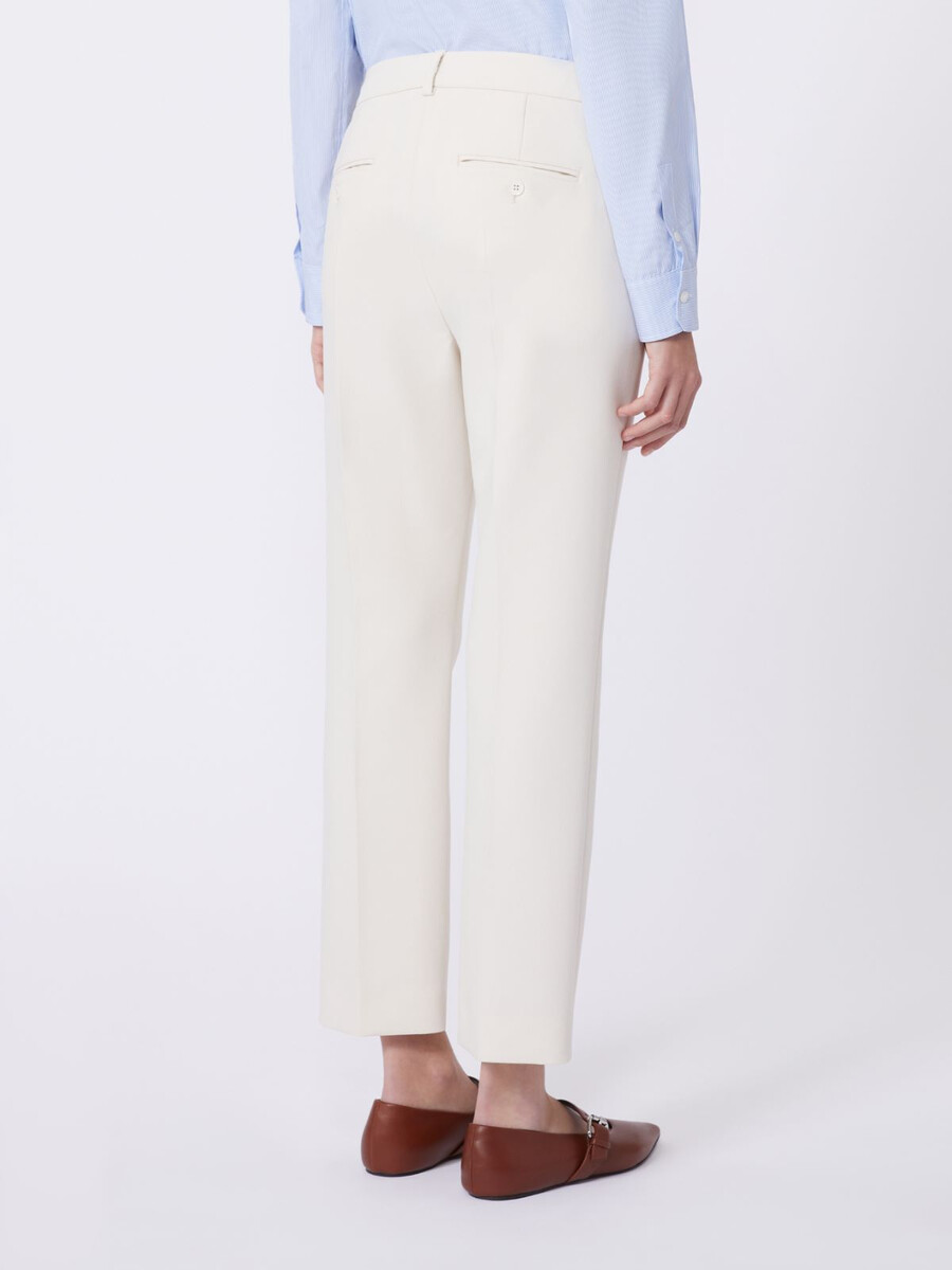 pantalon en toile de viscose double face - ivoire