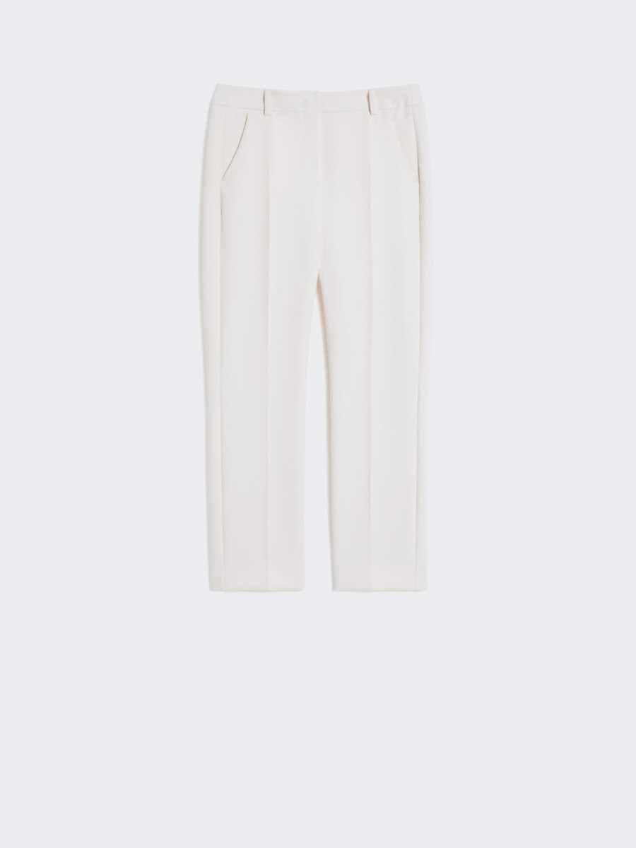 pantalon en toile de viscose double face - ivoire