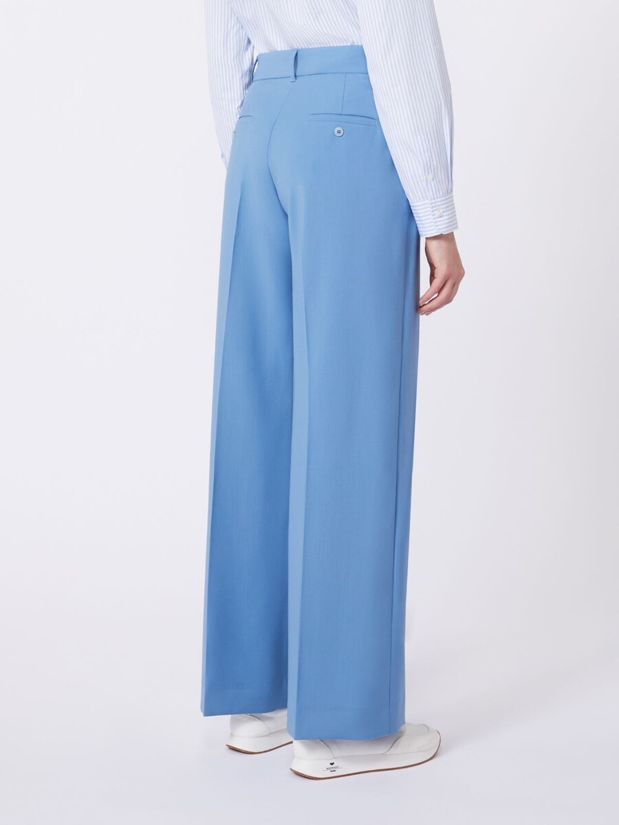 pantalon palazzo en laine - bleu clair