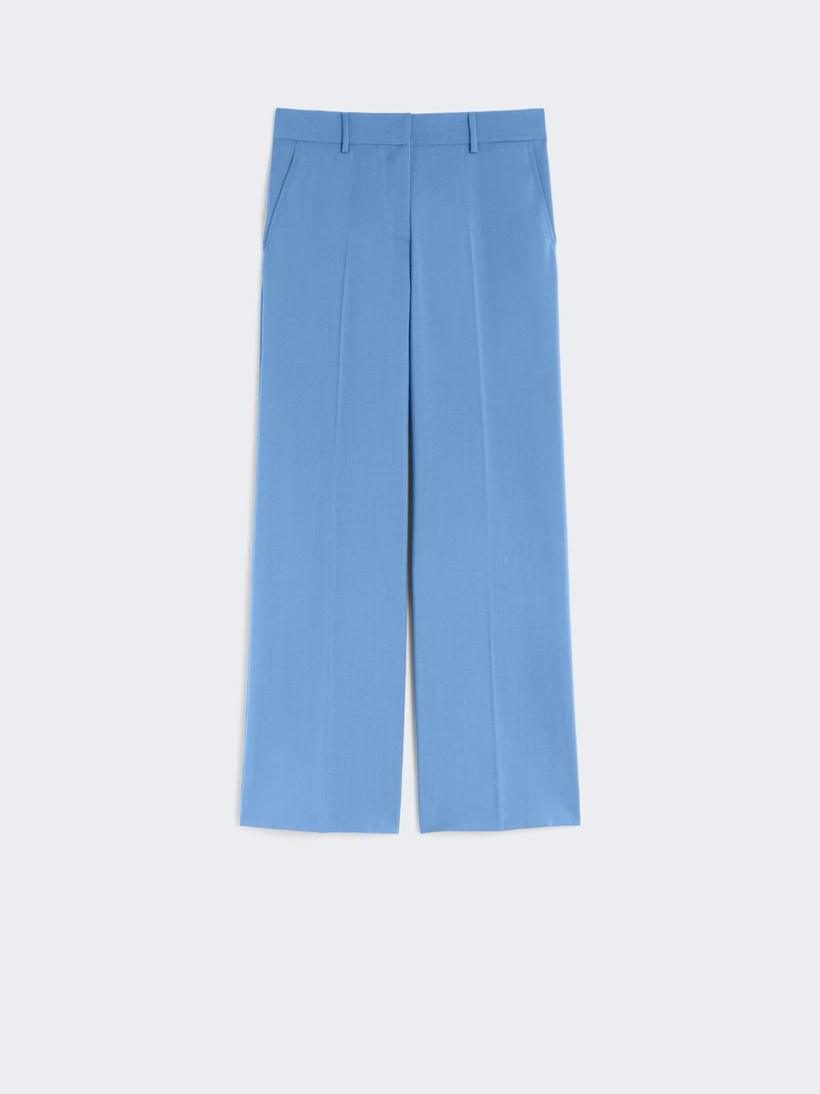pantalon palazzo en laine - bleu clair