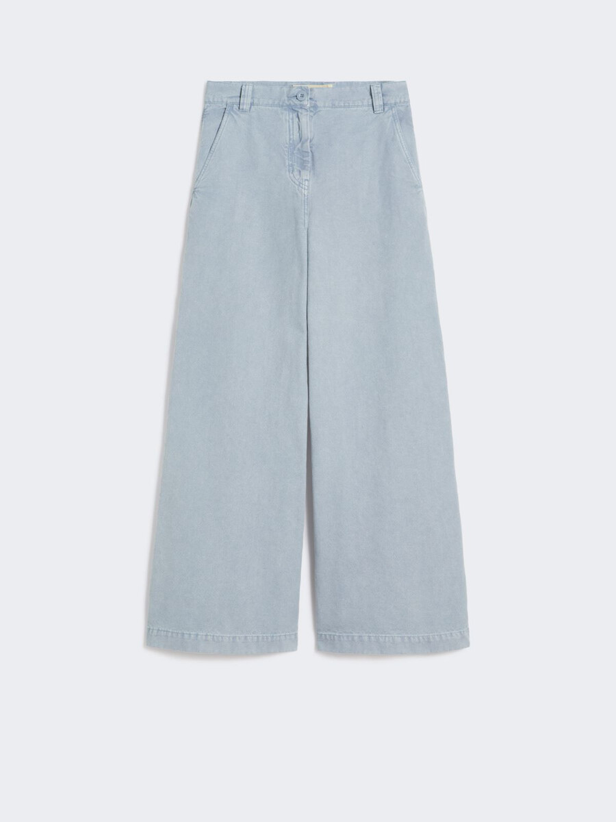 pantalon large en toile de coton - bleu clair