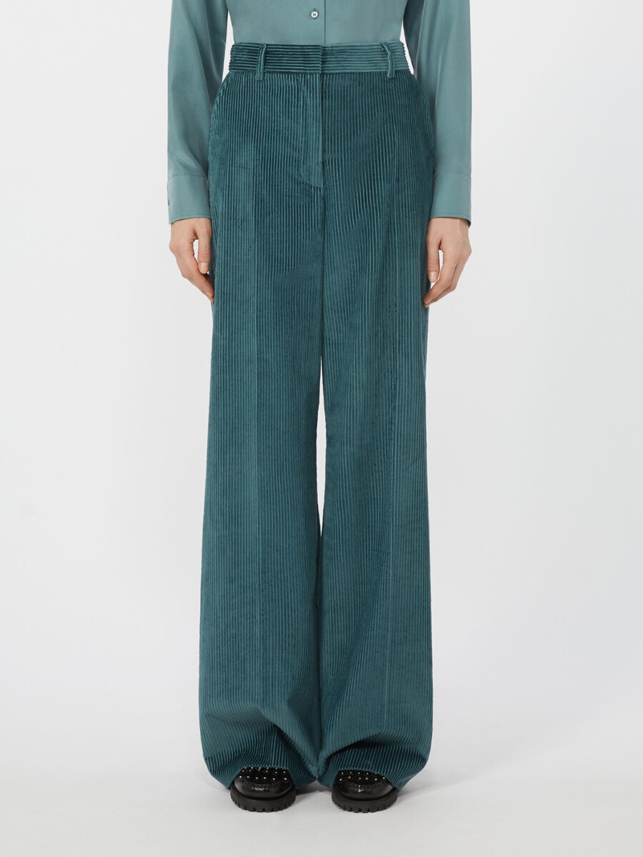 pantalon en velours côtelé à jambes larges - oil