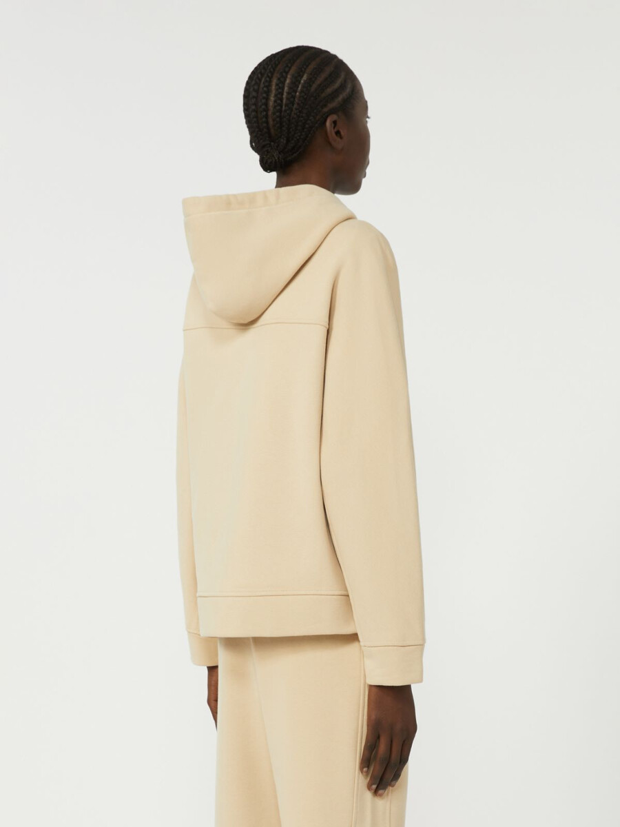 sweat-shirt zippé en coton - sable