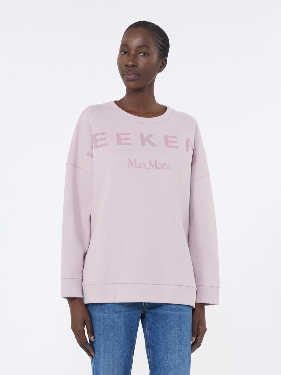 sweat-shirt en coton à col rond - lilas