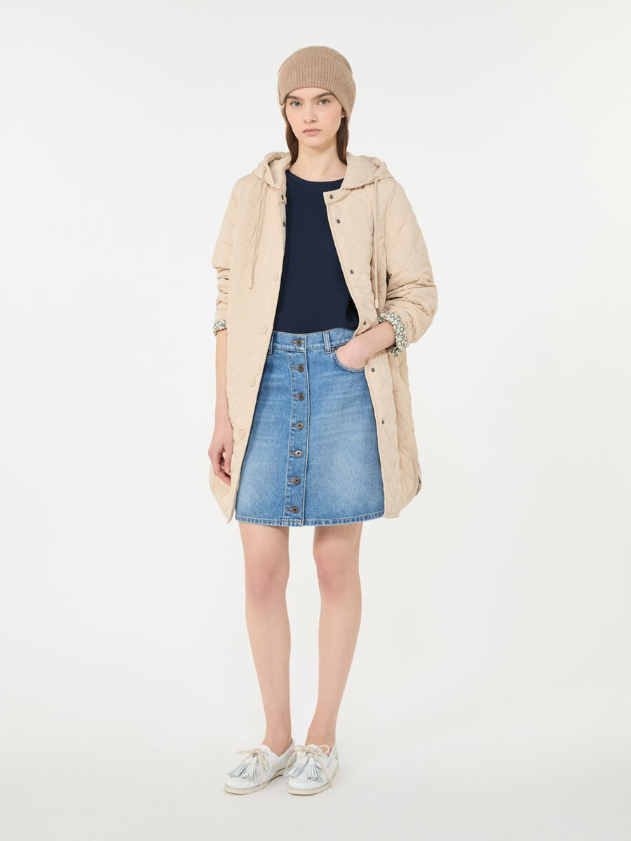 t-shirt jersey à coupe carrée - marine