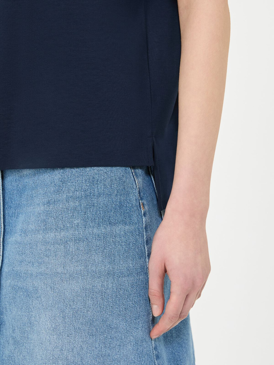 t-shirt jersey à coupe carrée - marine