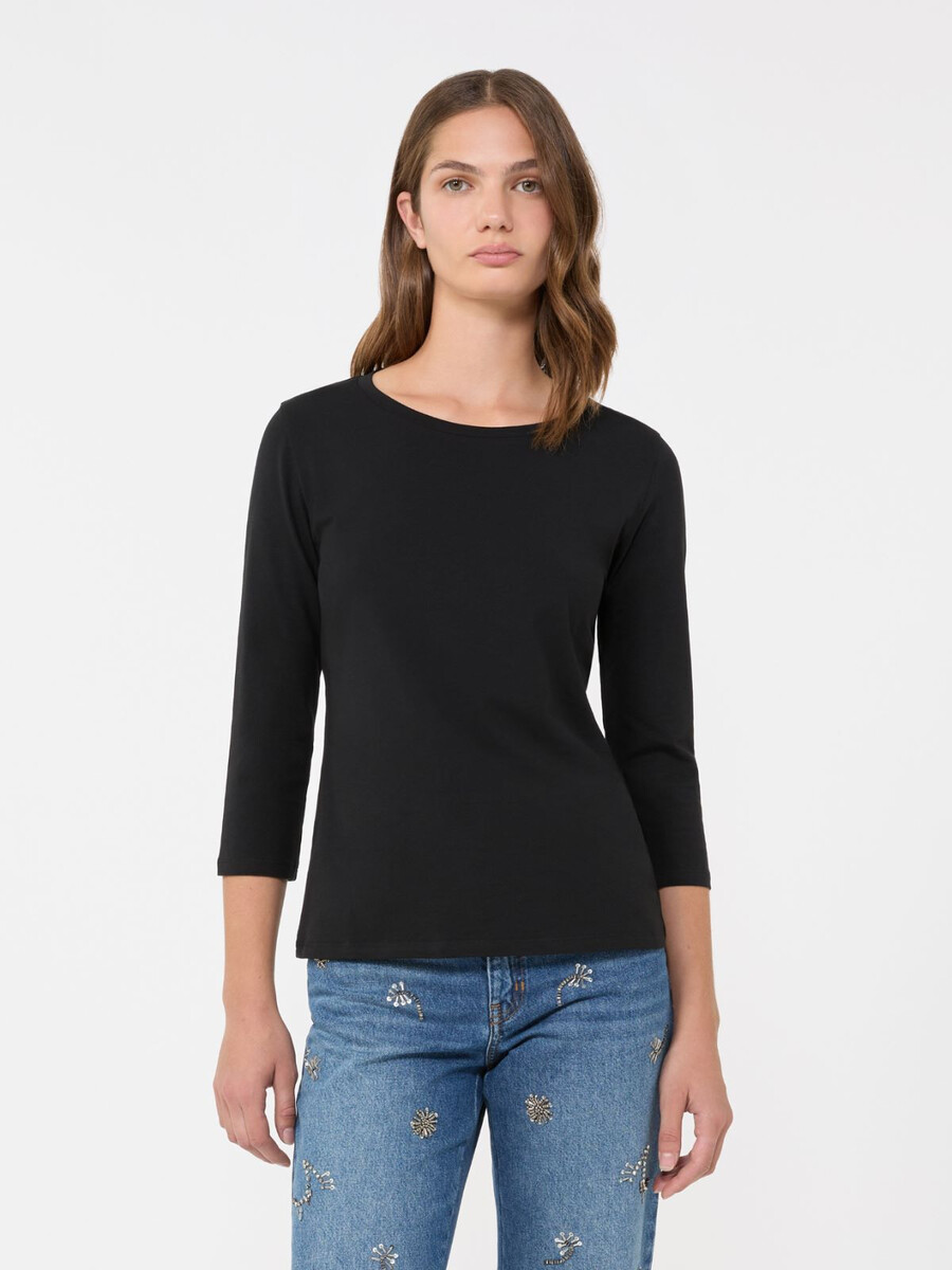 t-shirt en coton stretch - noir
