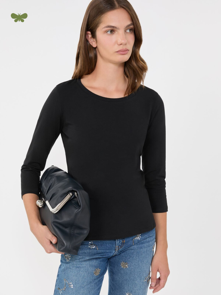 t-shirt en coton stretch - noir