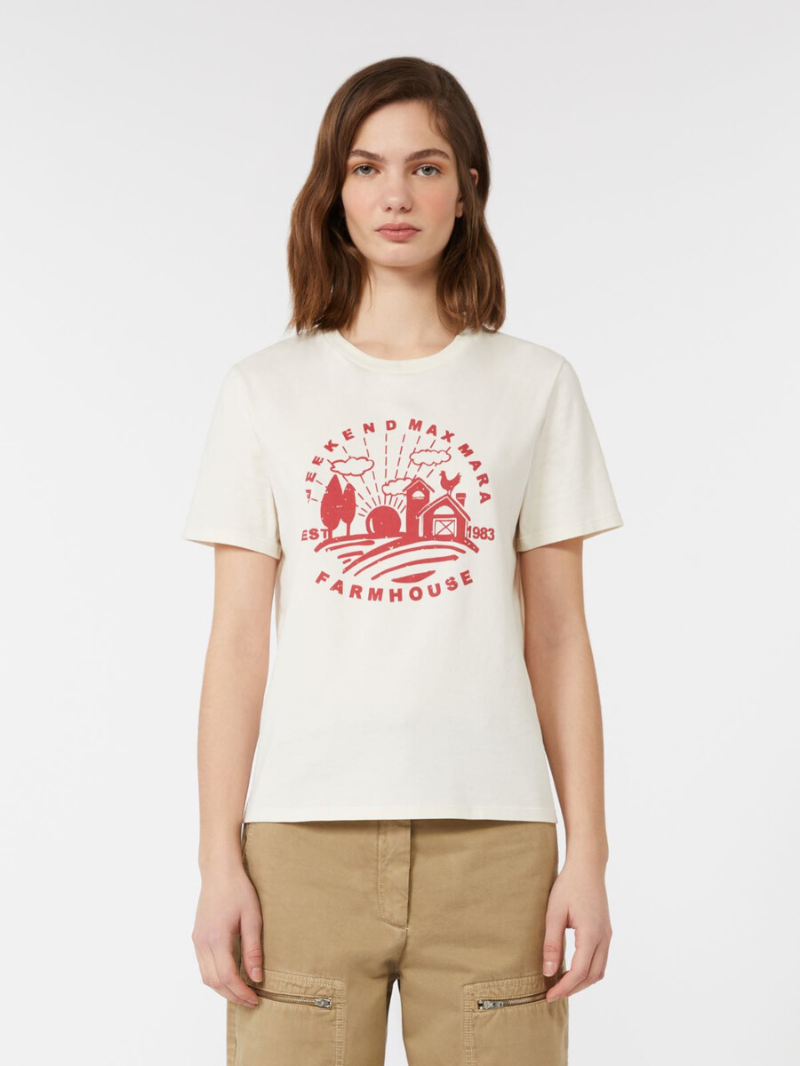 t-shirt en jersey de coton biologique - ecru