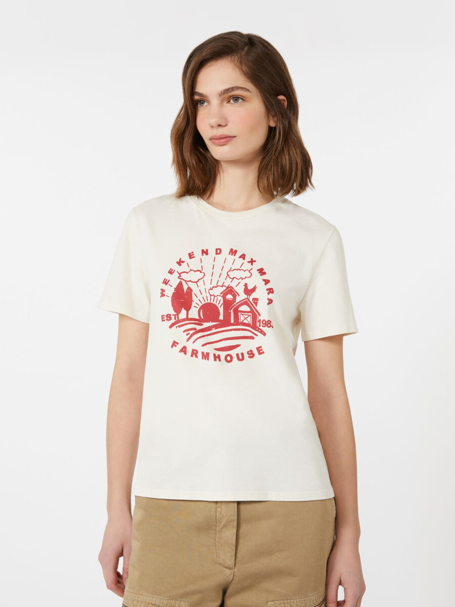 t-shirt en jersey de coton biologique - ecru