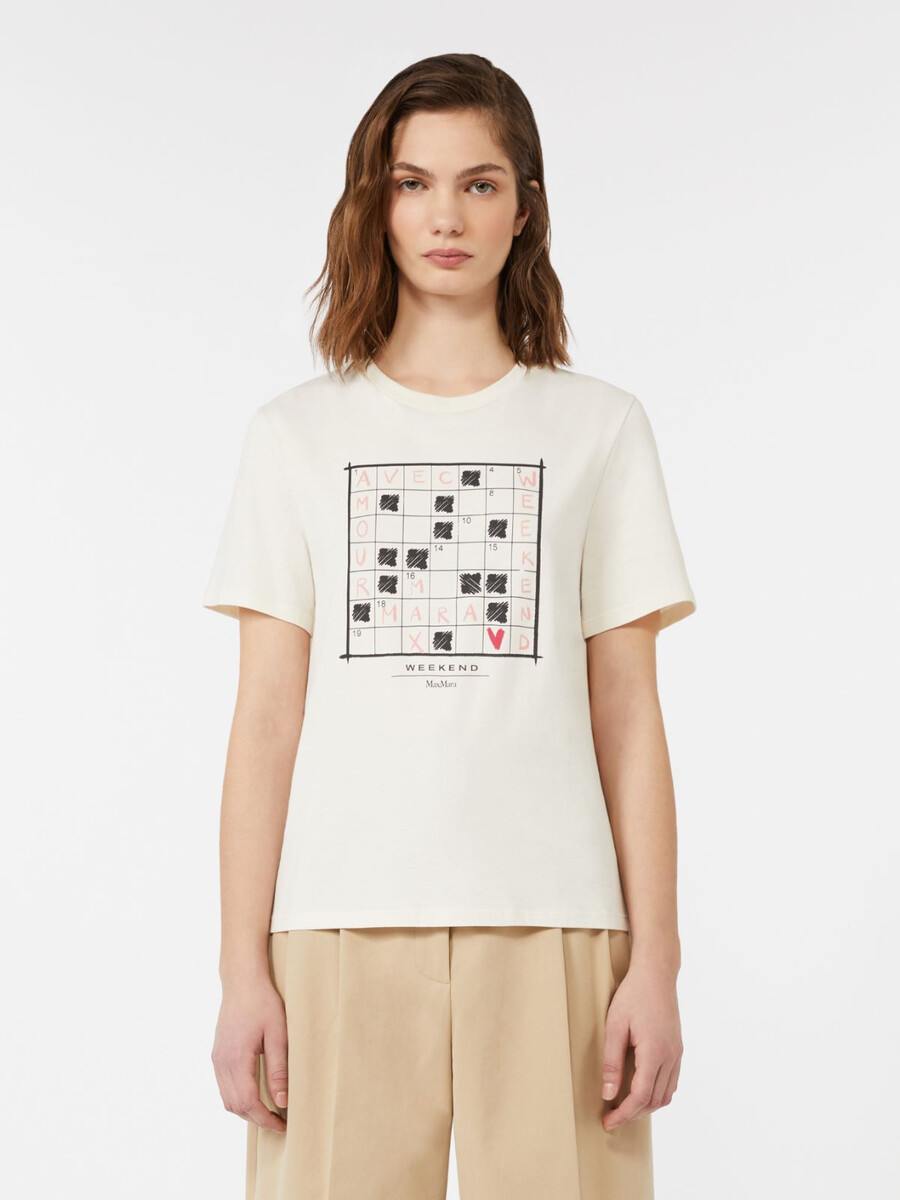 t-shirt en jersey de coton biologique - ecru