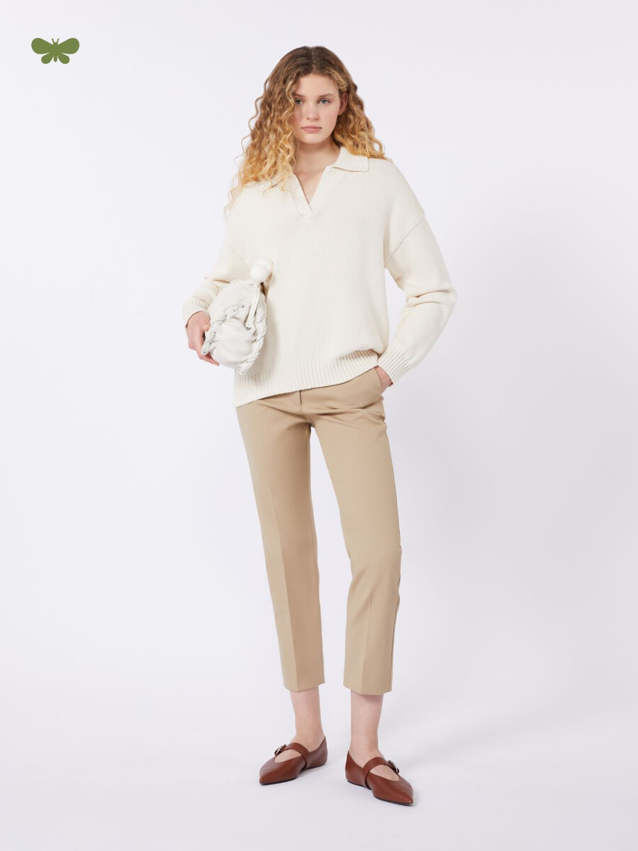 pantalon en coton stretch - camel