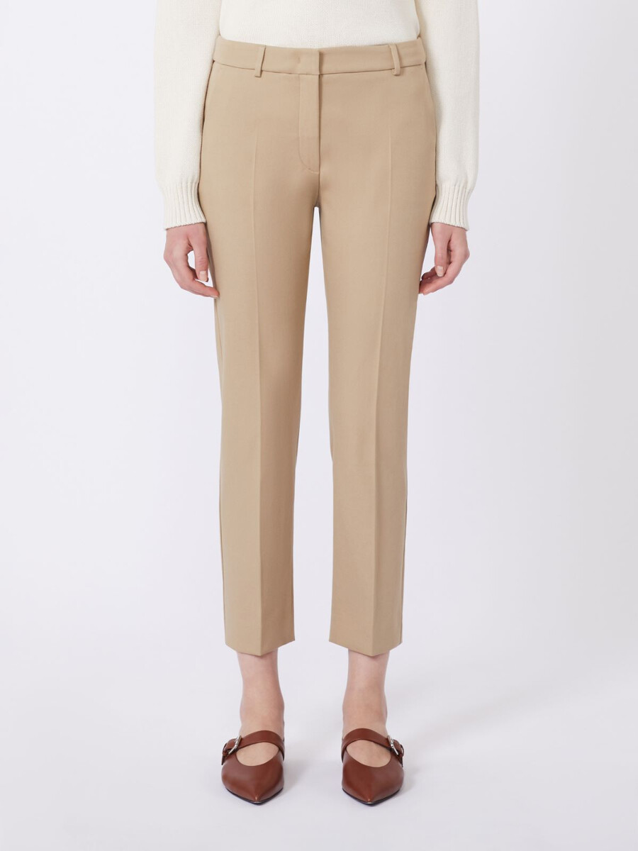 pantalon en coton stretch - camel