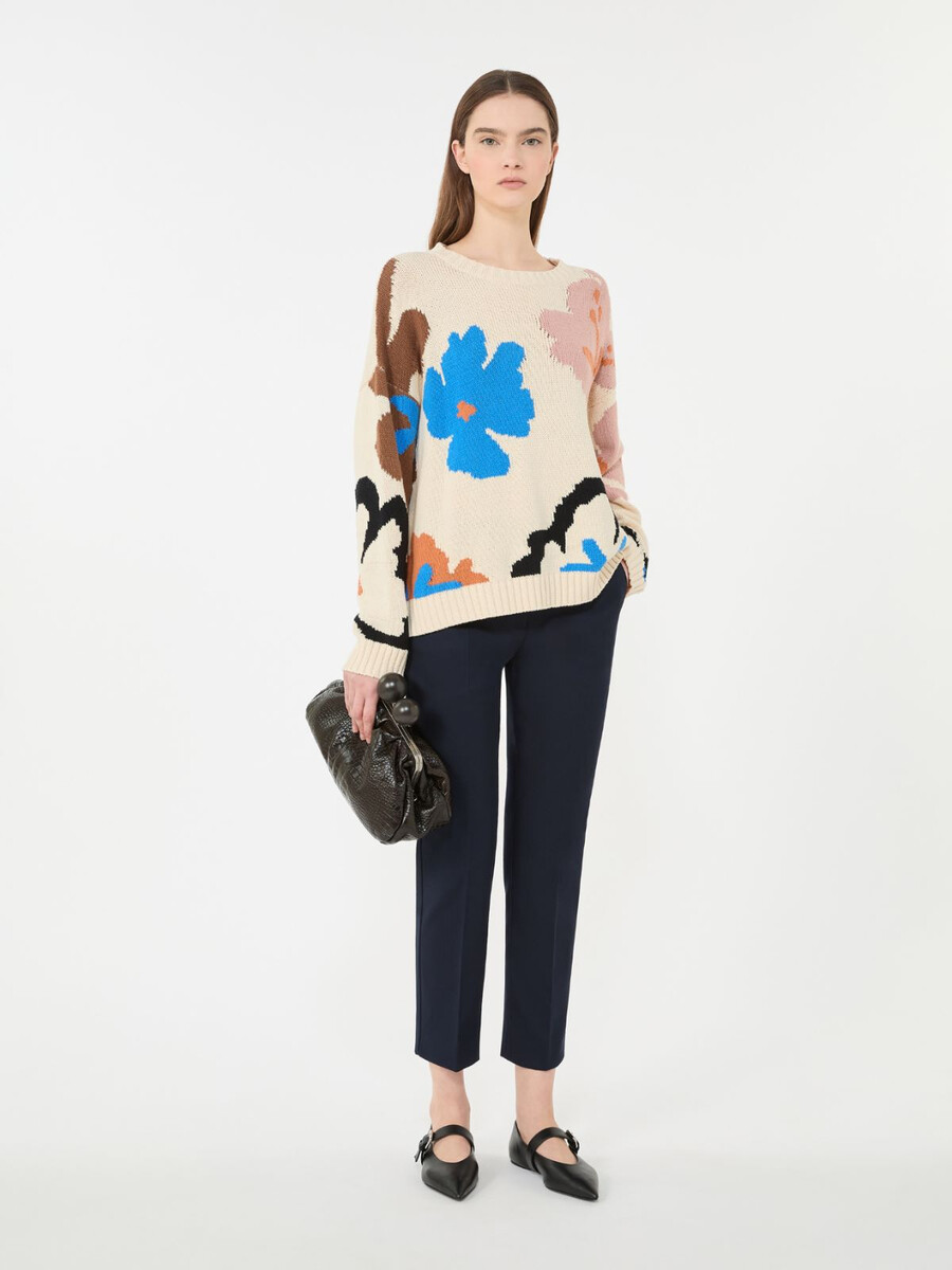 pantalon en coton stretch - marine