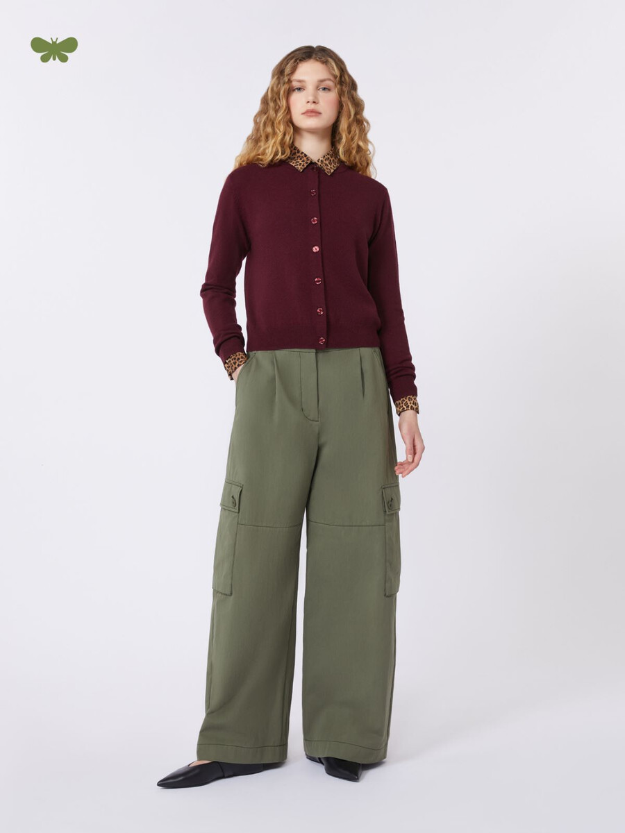 pantalon en gabardine de coton - vert foncÉ