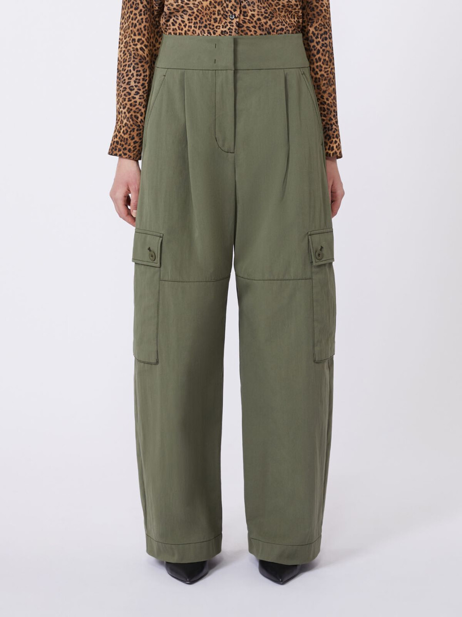 pantalon en gabardine de coton - vert foncÉ