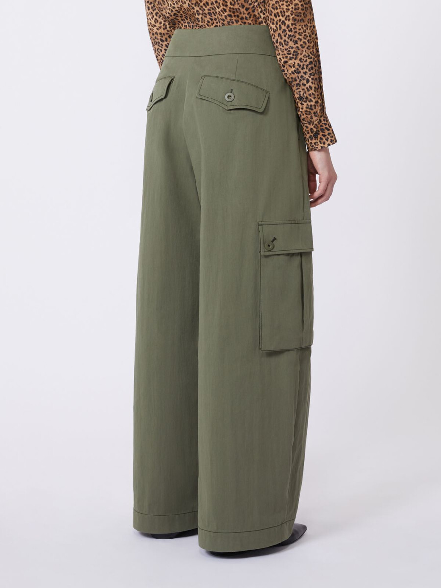 pantalon en gabardine de coton - vert foncÉ