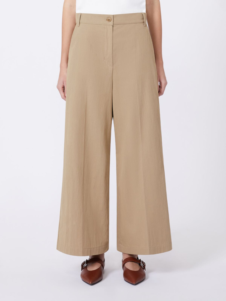 pantalon en gabardine délavée - marron noisette