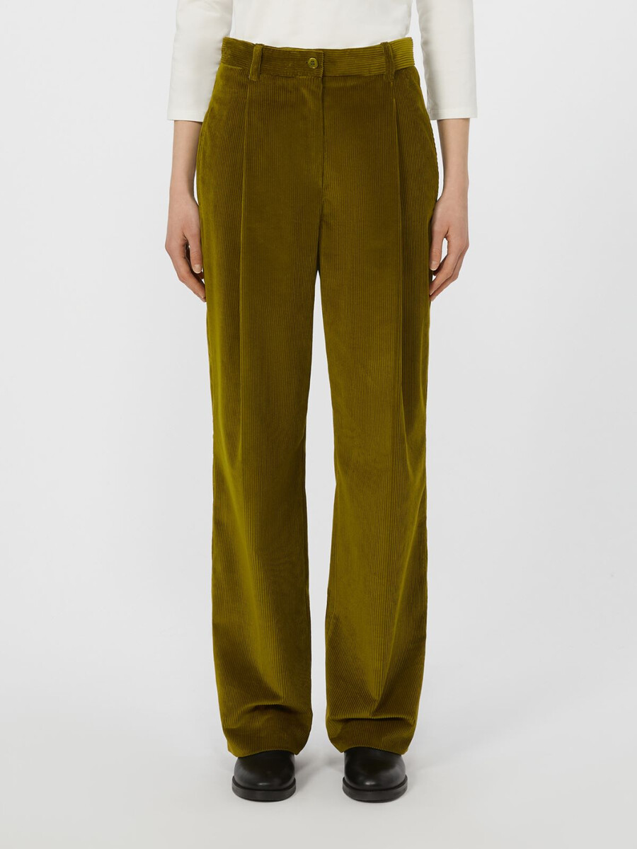 pantalon en velours de coton - vert olive